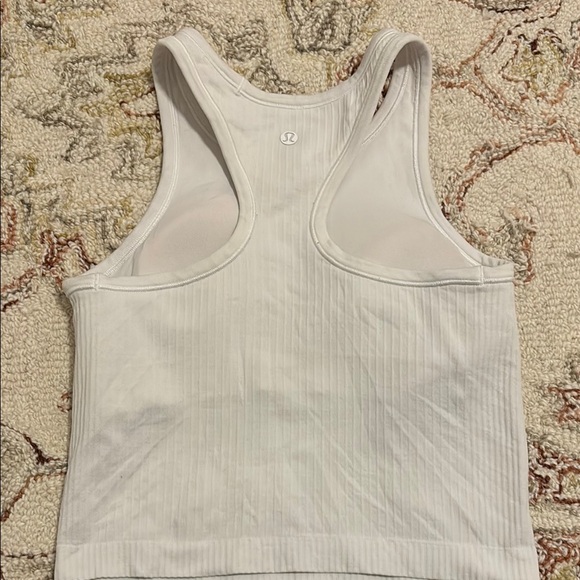 Lululemon White Women's Tank Top (built in bra) - Picture 2 of 2